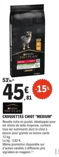 E.Leclerc Jardi Purina pro plan croquettes chiot medium offre