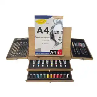 Carrefour Malette d'artiste 56 pièces avec pupitre offre