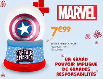 b&m Marvel boule à neige captain america offre