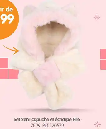 b&m Set 2en1 capuche et écharpe fille offre