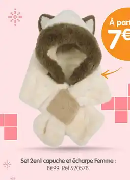 b&m Set 2en1 capuche et écharpe femme offre