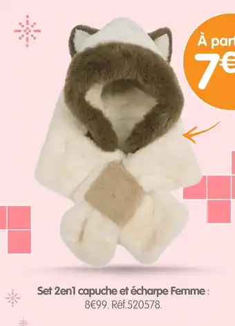 b&m Set 2en1 capuche et écharpe femme offre