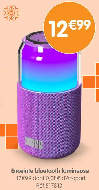 b&m Vibes enceinte bluetooth lumineuse offre