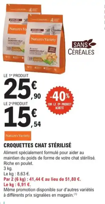 E.Leclerc Jardi Nature's variety croquettes chat stérilisé offre