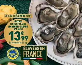 Grand Frais Huitres fines de claire marennes-oleron n°21gp offre