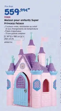 Costco Feber maison pour enfants super princess palace offre