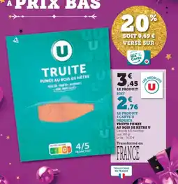 U Express Truite fumee au bois de hetre u offre