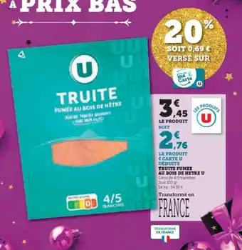 U Express Truite fumee au bois de hetre u offre