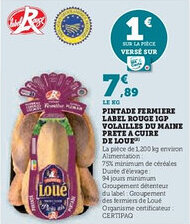 U Express Pintade fermiere label rouge igp volailles du maine prete a cuire de loue offre