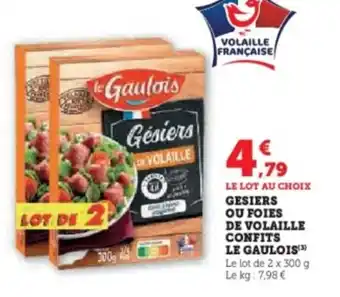 U Express Gesiers ou foies de volaille confits le gaulois offre