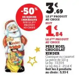 U Express Pere noel chocolat kinder offre