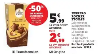 U Express Ferrero rocher etoiles offre
