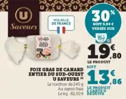 U Express Foie gras de canard entier du sud-ouest u saveurs offre