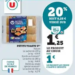 U Express Petits toasts u offre