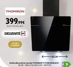 Darty Thomson - hotte décorative murale t-pure 60 black offre