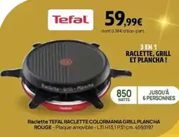 Darty Tefal - raclette coral raclette colormania grill plancha rouge offre