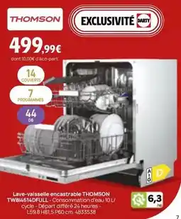 Darty Thomson - lave-vaisselle encastrable twib614dfull offre