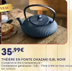 Darty Théière en fonte okazaki 0,8l noir offre