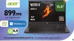 Darty Acer - pc portable nitro anv15-41-proceses offre