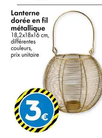 TEDi Lanterne dorée en fil métallique offre