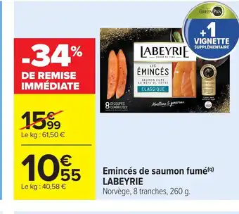 Carrefour Market LABEYRIE Emincés de saumon fumé offre