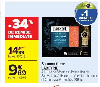 Carrefour Market LABEYRIE Saumon fumé offre