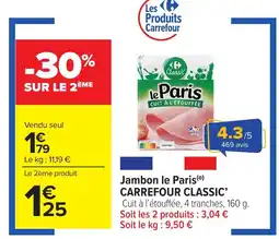 Carrefour Market CARREFOUR CLASSIC' Jambon le Paris offre