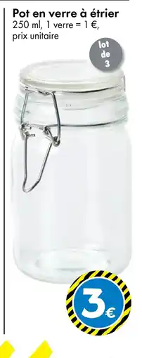 TEDi Pot en verre à étrier offre