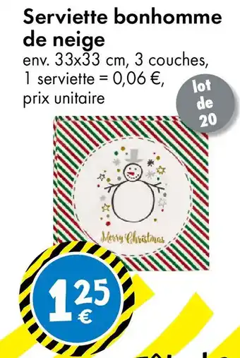 TEDi Serviette bonhomme de neige offre