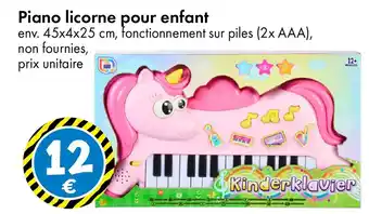 TEDi Piano licorne pour enfant offre