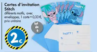 TEDi Cartes d'invitation Stitch offre