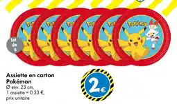 TEDi Assiette en carton Pokémon offre