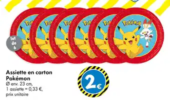 TEDi Assiette en carton Pokémon offre