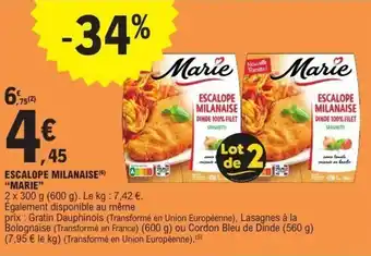 E.Leclerc Escalope milanaise marie offre