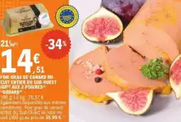 E.Leclerc Foie gras de canard mi cuit entier du sud-ouest igp aux 2 poivres godard offre