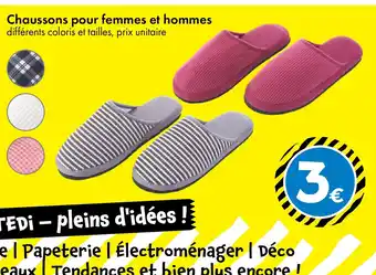 TEDi Chaussons pour femmes et hommes offre