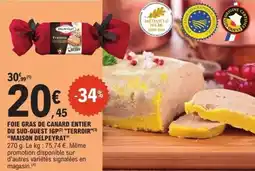 E.Leclerc Foie gras de canard entier du sud-ouest igp terroir maison delpeyrat offre