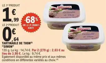 E.Leclerc Tartinable de thon simon offre