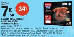 E.Leclerc Gambas royale rouge crues surgelées gimbert océan offre