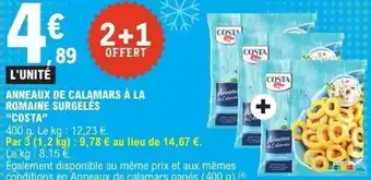 E.Leclerc Anneaux de calamars à la romaine surgelés costa offre