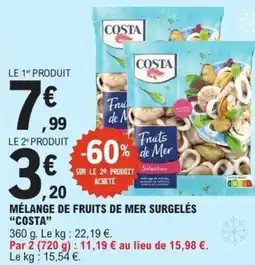 E.Leclerc Mélange de fruits de mer surgelés costa offre
