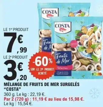 E.Leclerc Mélange de fruits de mer surgelés costa offre