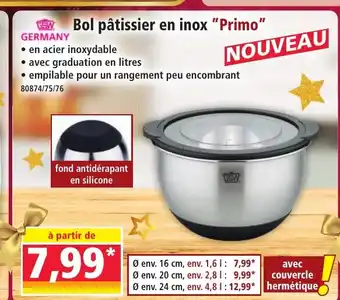 Norma GSW GERMANY Bol pâtissier en inox Primo offre