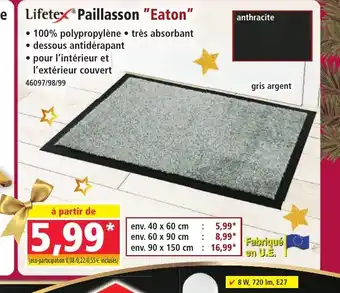 Norma LIFETEX Paillasson Eaton offre
