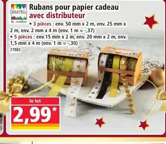 Norma CREATELLI Rubans pour papier cadeau avec distributeur offre