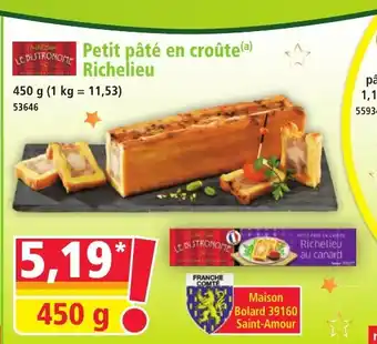Norma Petit pâté en croûte Richelieu offre