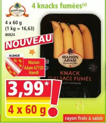 Norma 4 knacks fumées offre