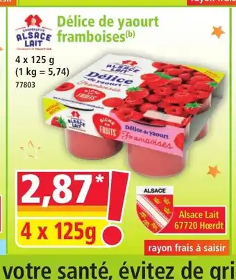ALSACE LAIT Délice de yaourt framboises