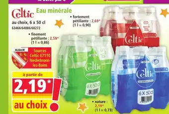 Norma CELTIC Eau minérale offre