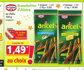 Norma DR OETKER Branchettes d'Alsace offre
